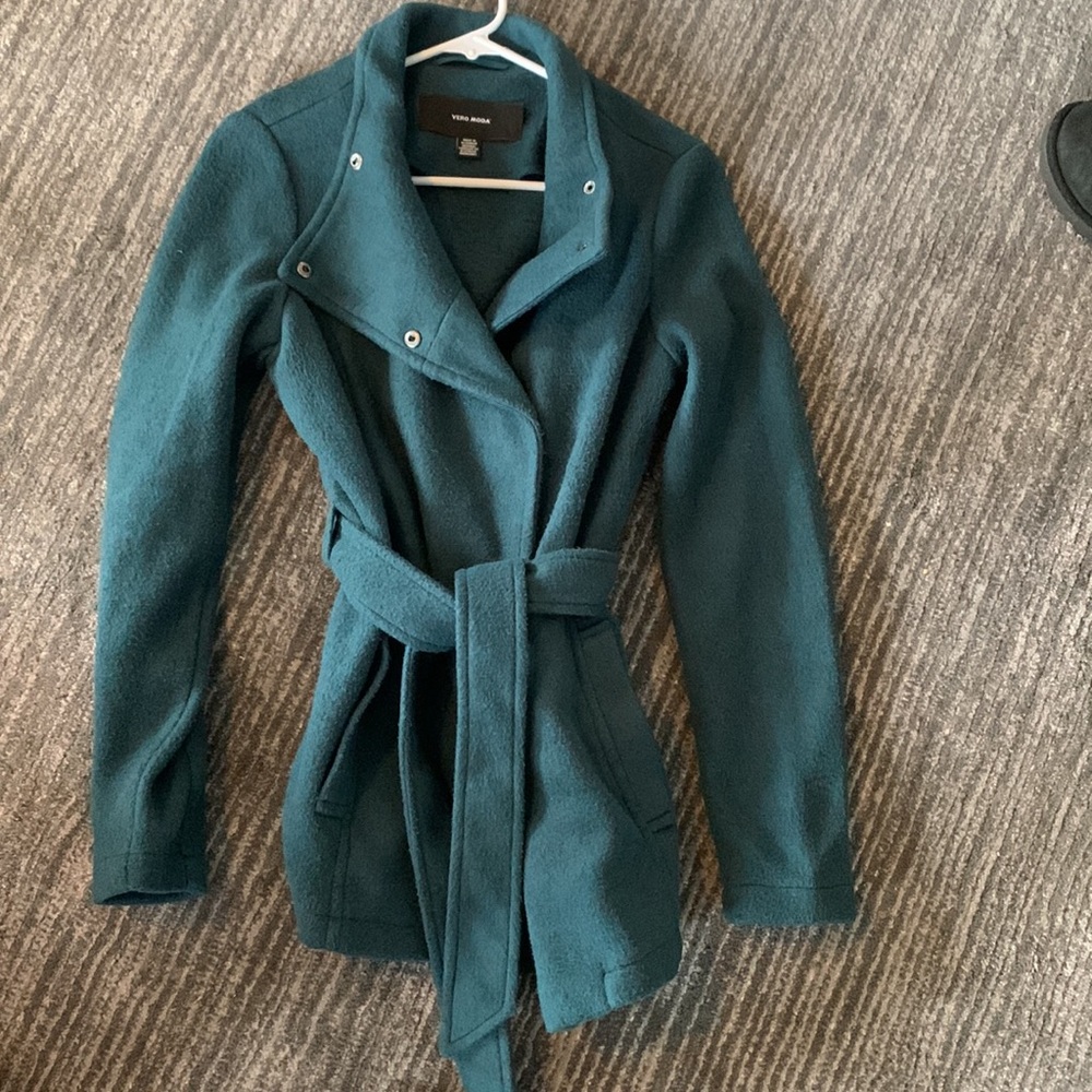 Vero Moda green wool coat